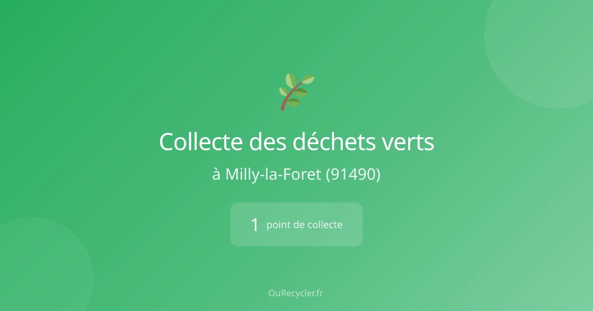 Où recycler des déchets verts à Milly-la-Foret (91490) ? 1 points de ...